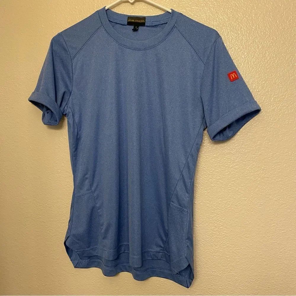 McDonalds Logo Apparel Collection Blue Employee Work Crew Uniform Shirt Size S